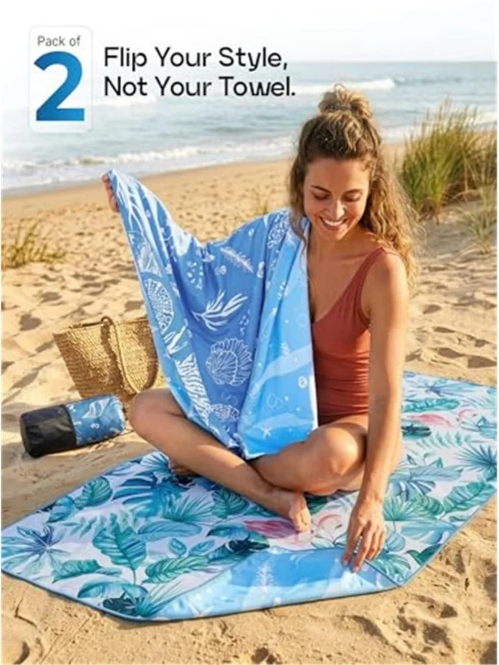 Towels  2 Pack Microfiber Beach Towel (32 x 71 Inches) Oversized
